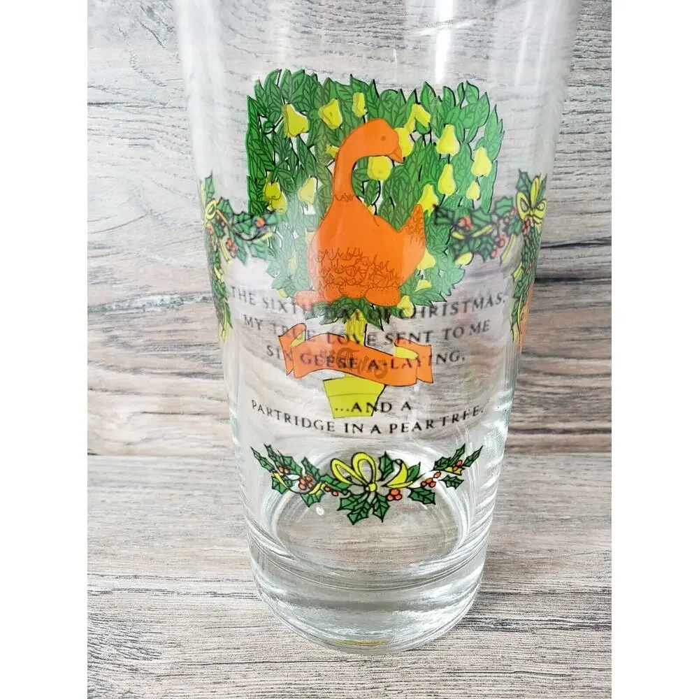 Twelve Days of Christmas by Indiana Glass 12 oz Replacement Glass Day 6